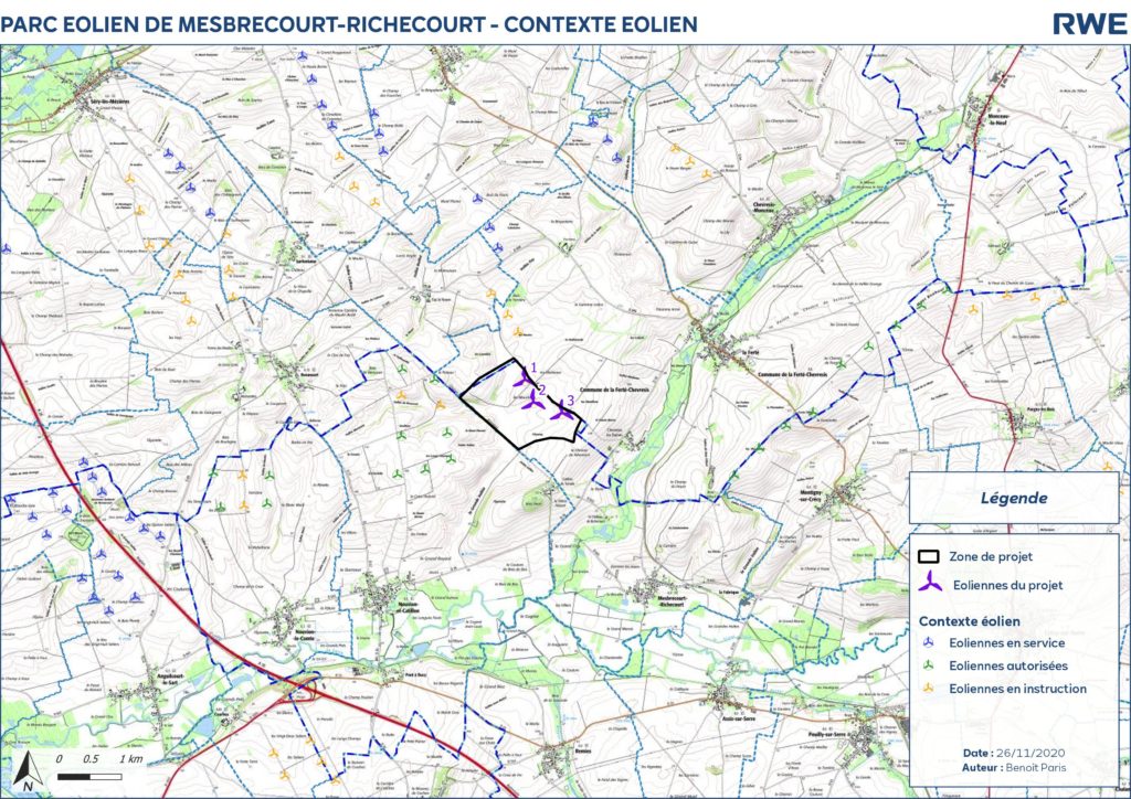 Carte contexte éolien environnant